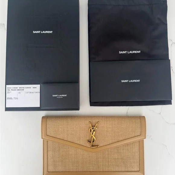 UPTOWN POUCH IN MICRO RAFFIA - Picture 2 of 5